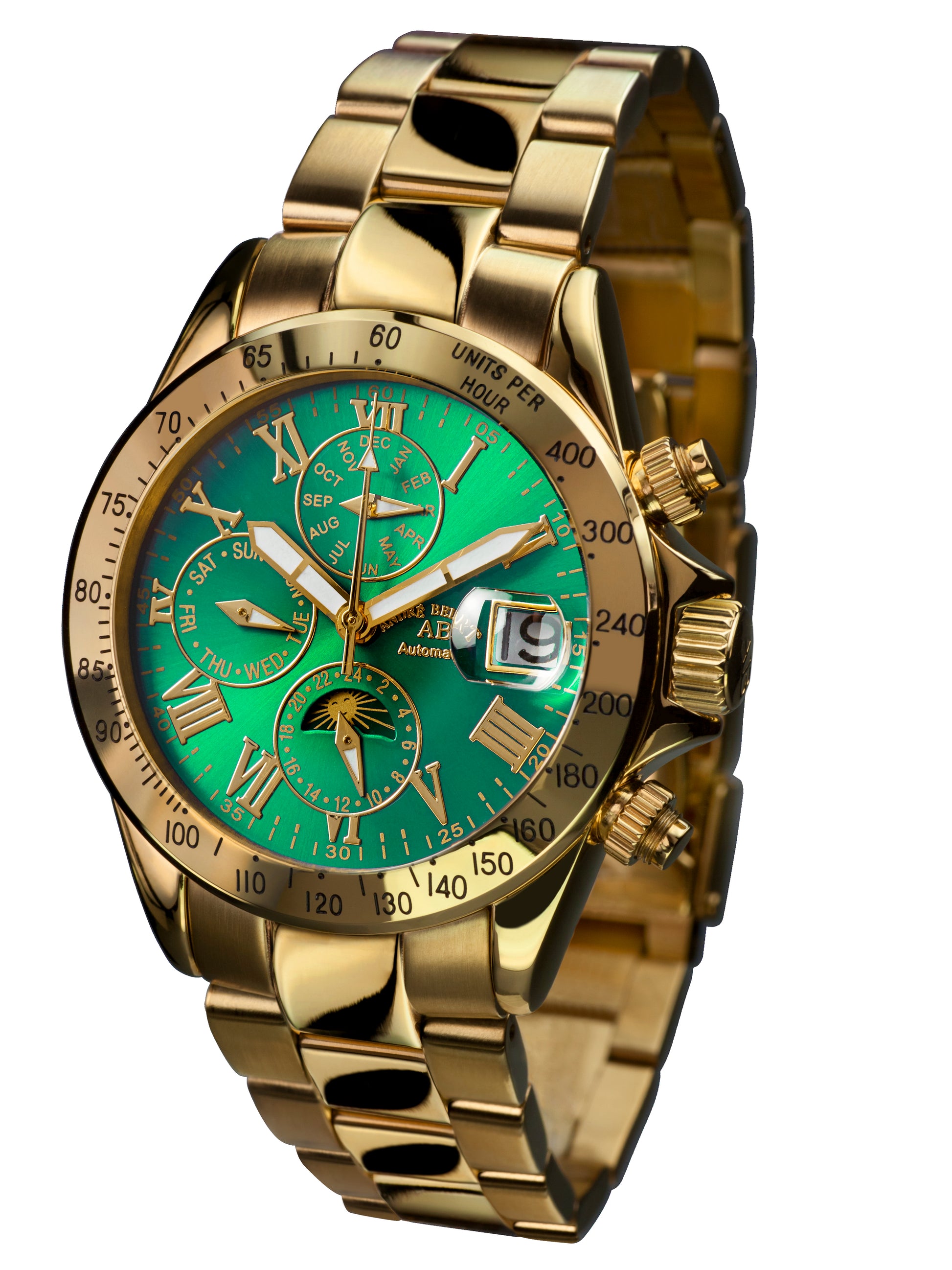 Automatic watches — Le Capitaine — André Belfort — gold emerald