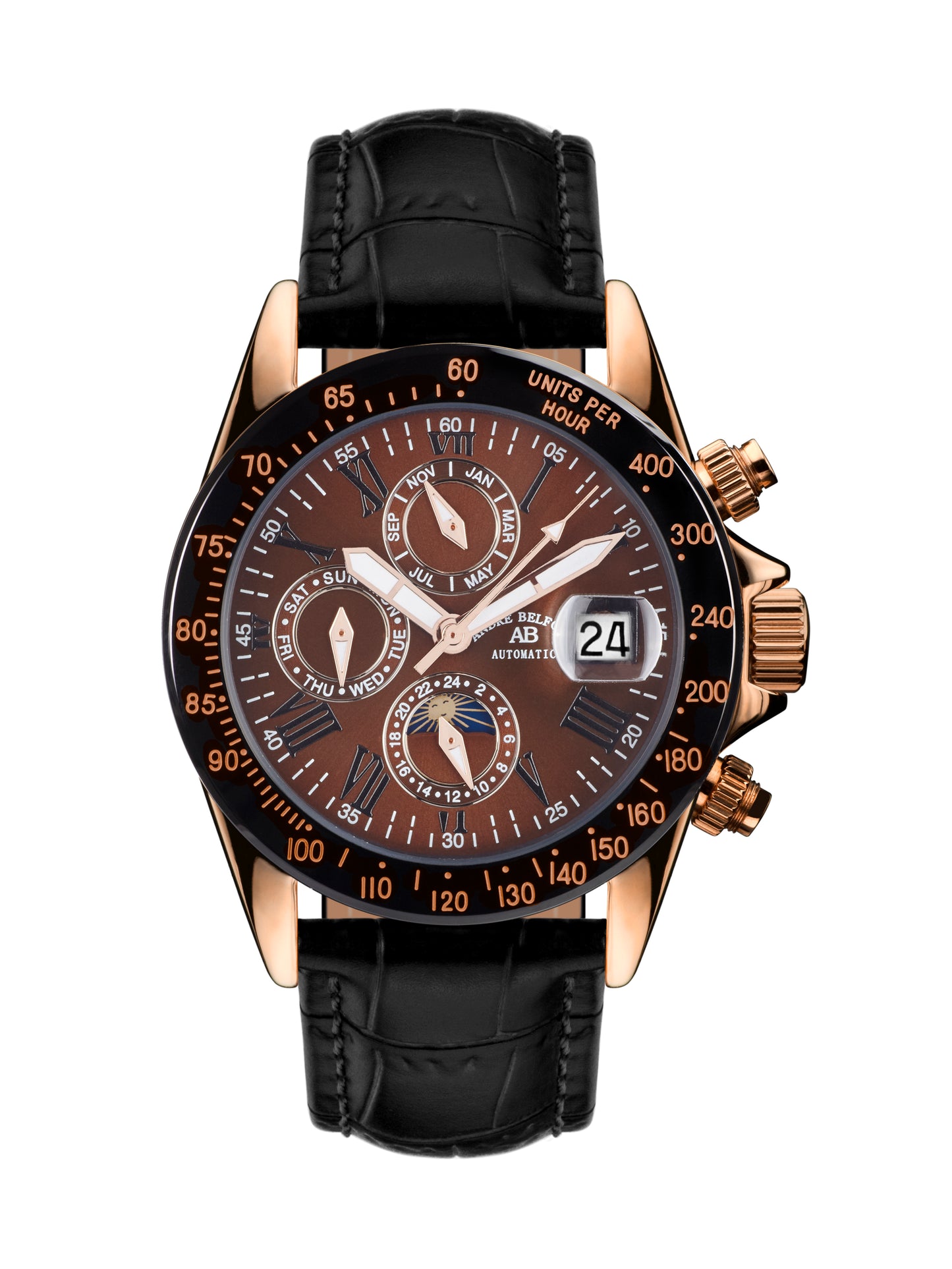 Automatic watches — Le Capitaine — André Belfort — rosegold bronze leather II