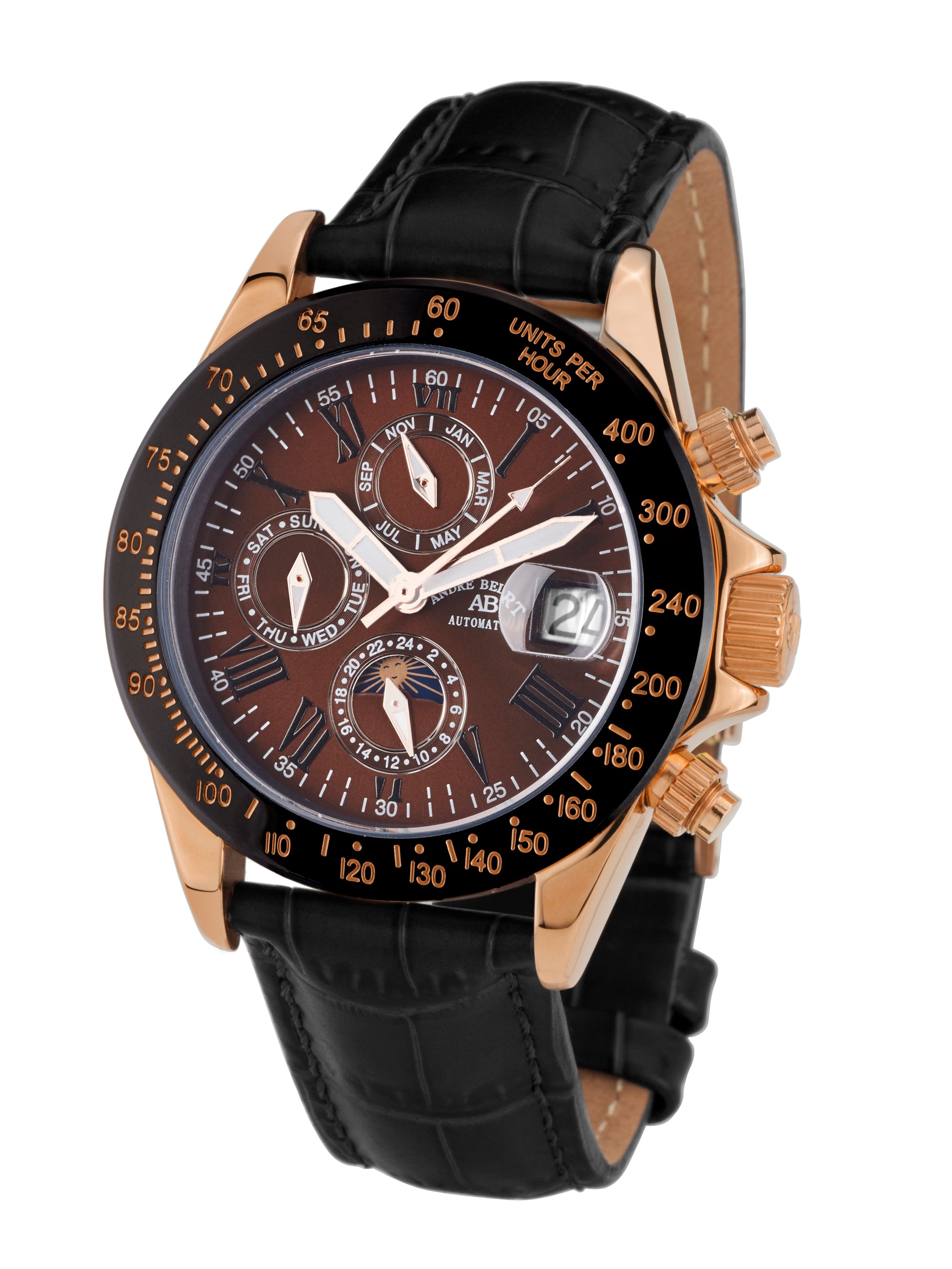 Automatic watches — Le Capitaine — André Belfort — rosegold bronze leather