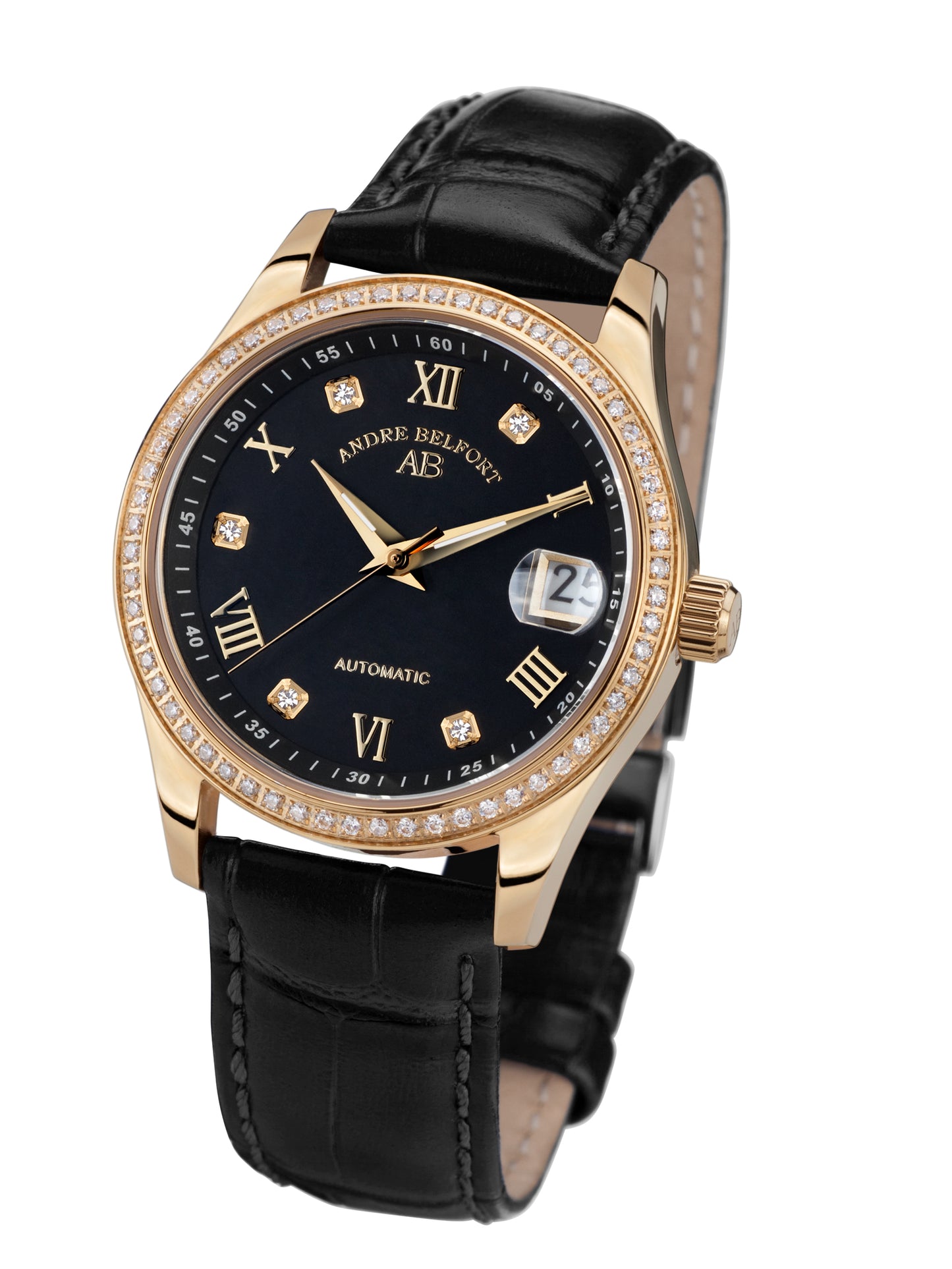 Automatic watches — Déméter — André Belfort — gold black leather
