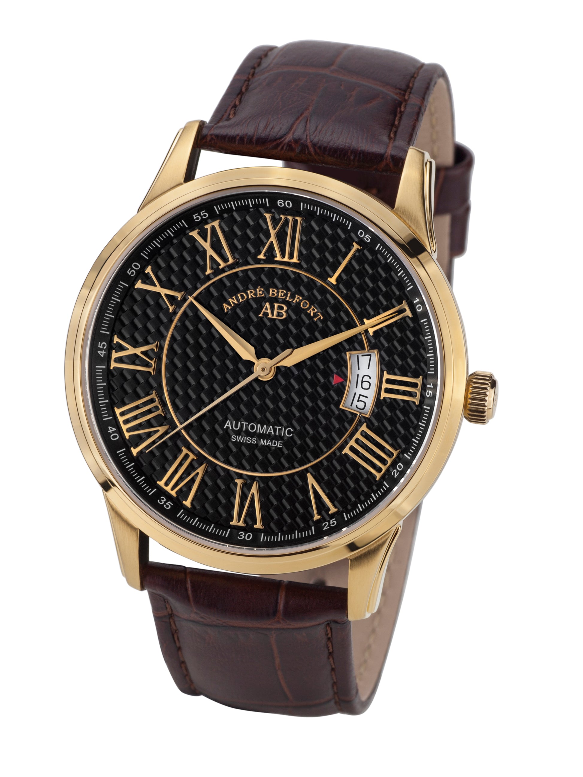 Automatic watches — Le Maître — André Belfort — gold IP black leather