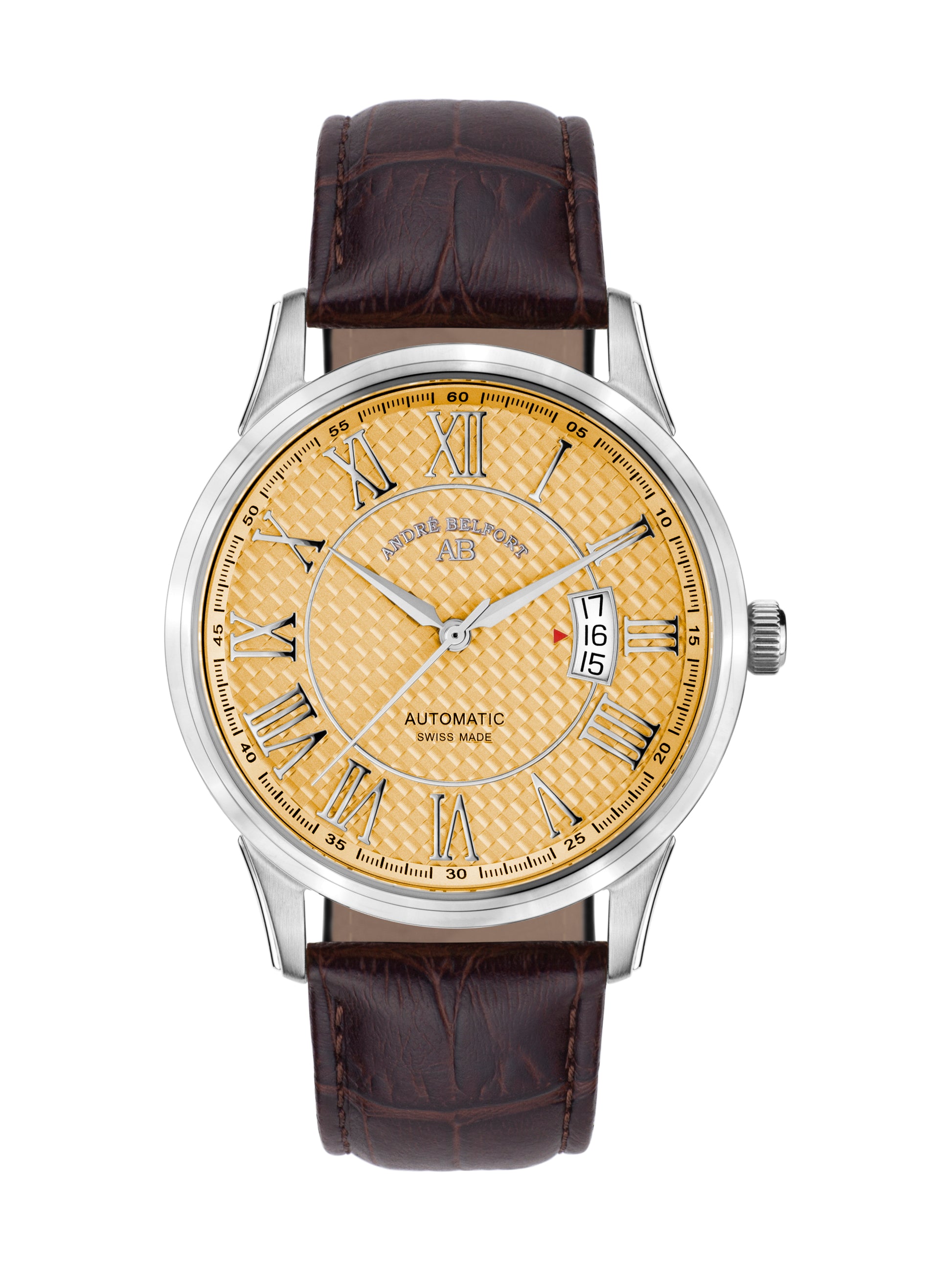 Automatic watches — Le Maître — André Belfort — steel champagner leather