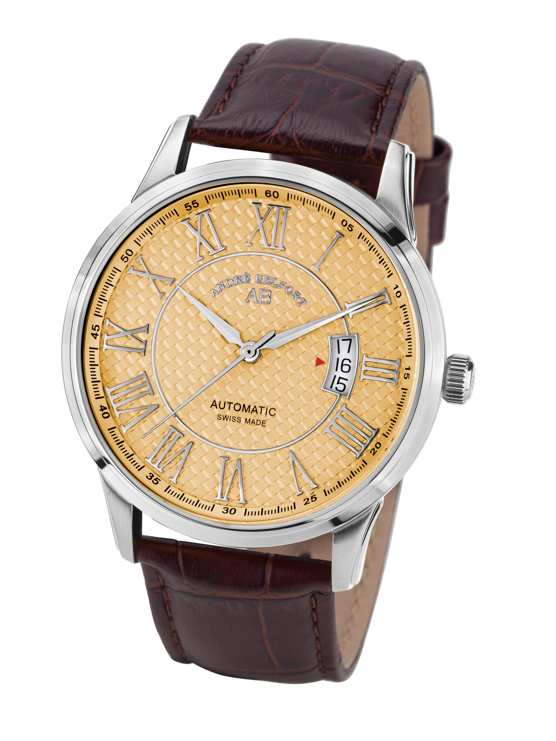 Automatic watches — Le Maître — André Belfort — steel champagner leather
