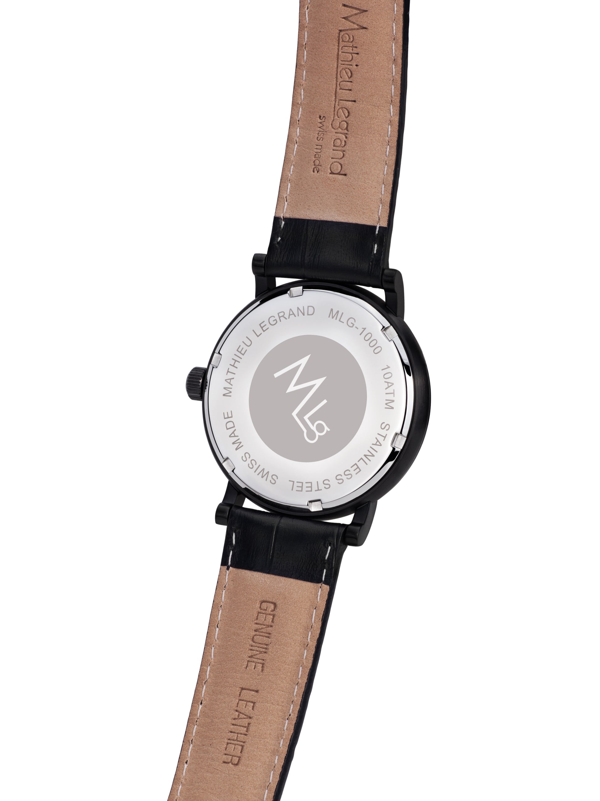Automatic watches — Classique — Mathieu Legrand — black IP silver leather