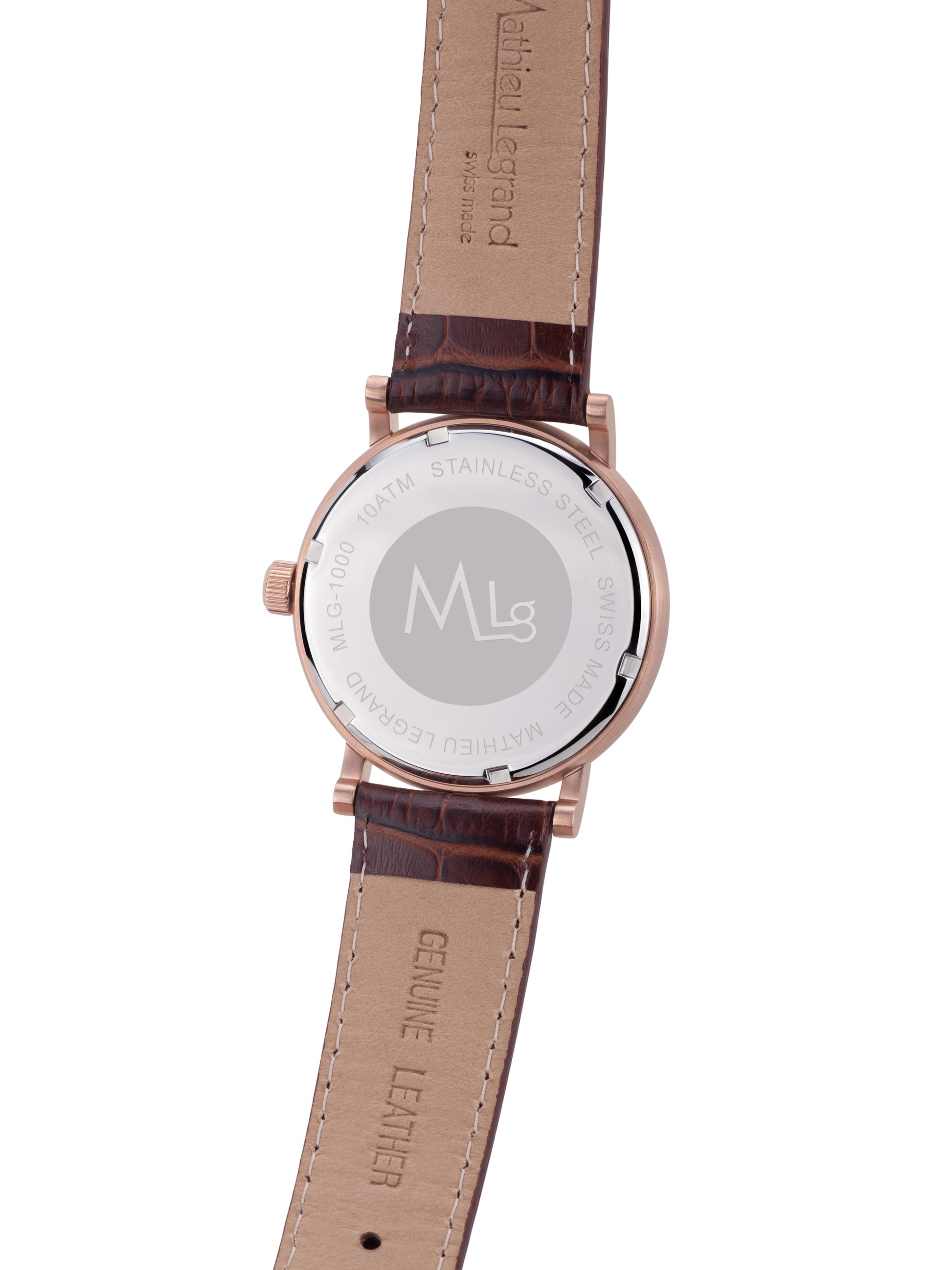 Automatic watches — Classique — Mathieu Legrand — rosegold IP silver leather