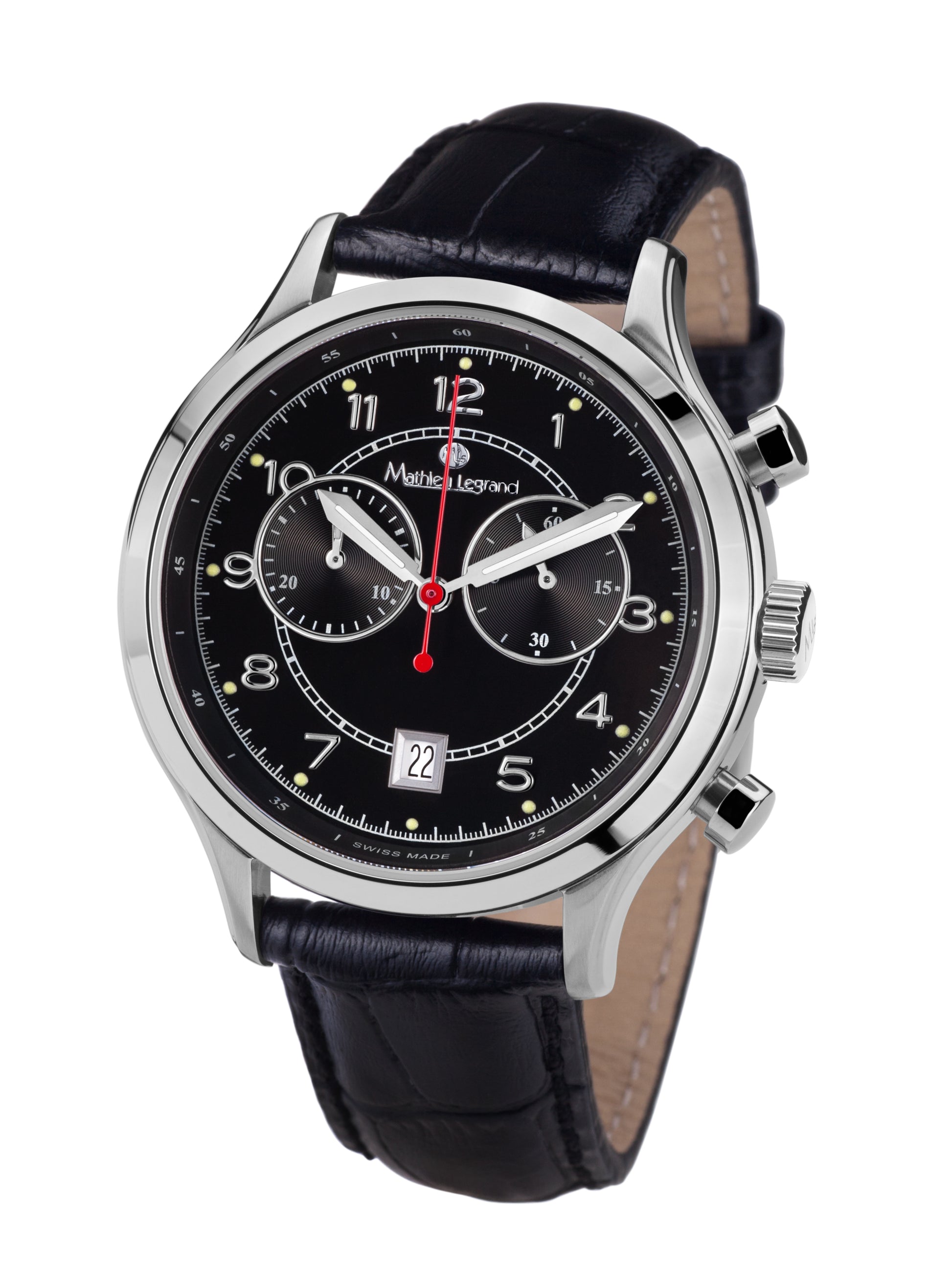 Automatic watches — Orbite Polaire — Mathieu Legrand — steel black leather
