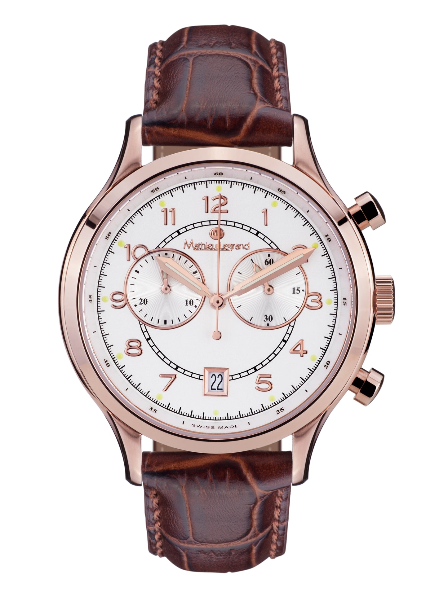 Automatic watches — Orbite Polaire — Mathieu Legrand — rosegold IP silver leather