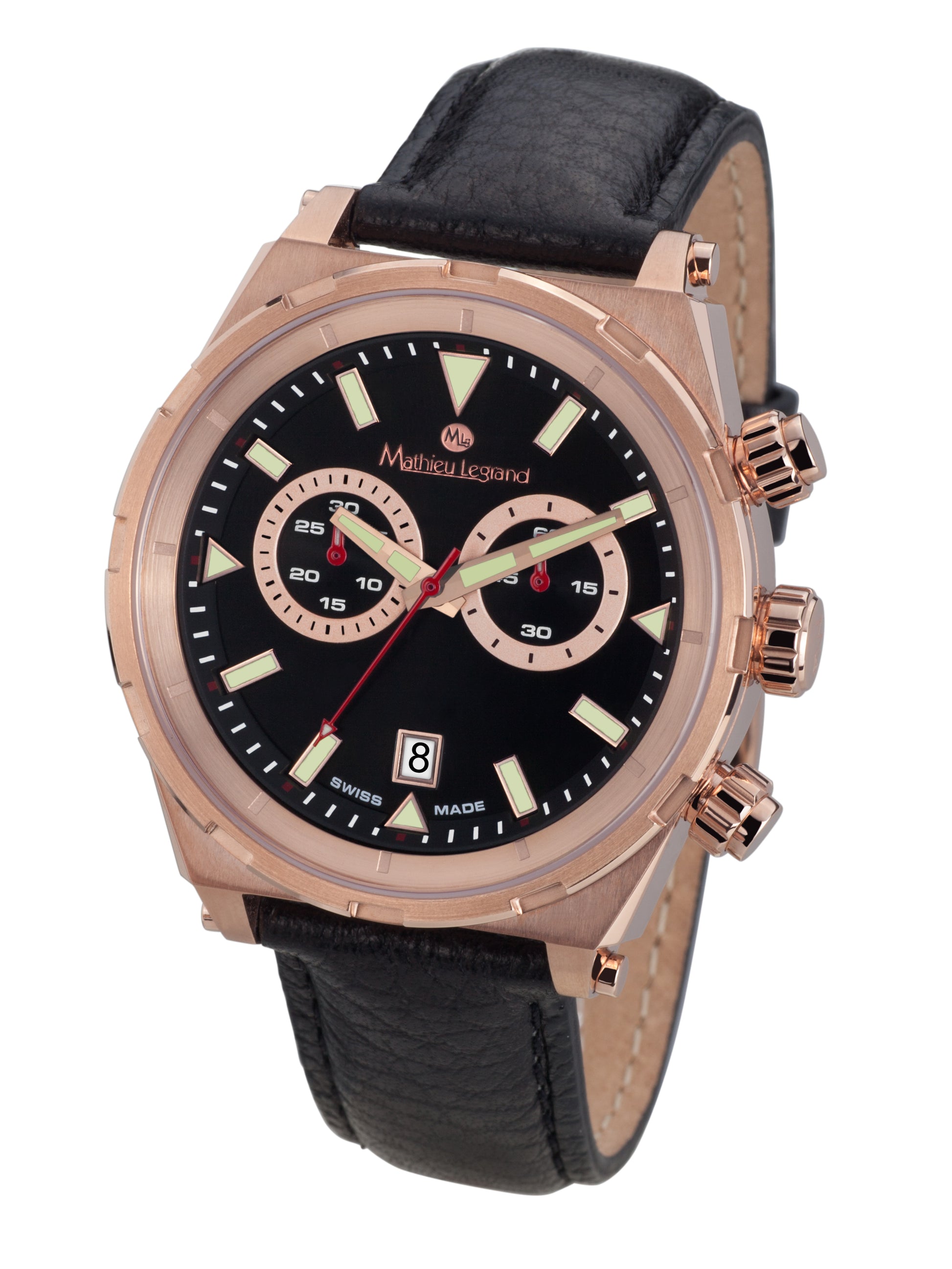 Automatic watches — Master — Mathieu Legrand — rosegold IP black leather