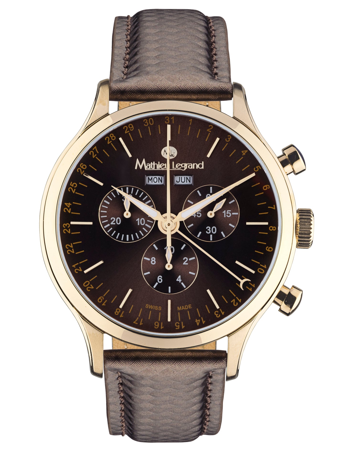 Automatic watches — Tournante — Mathieu Legrand — gold IP brown