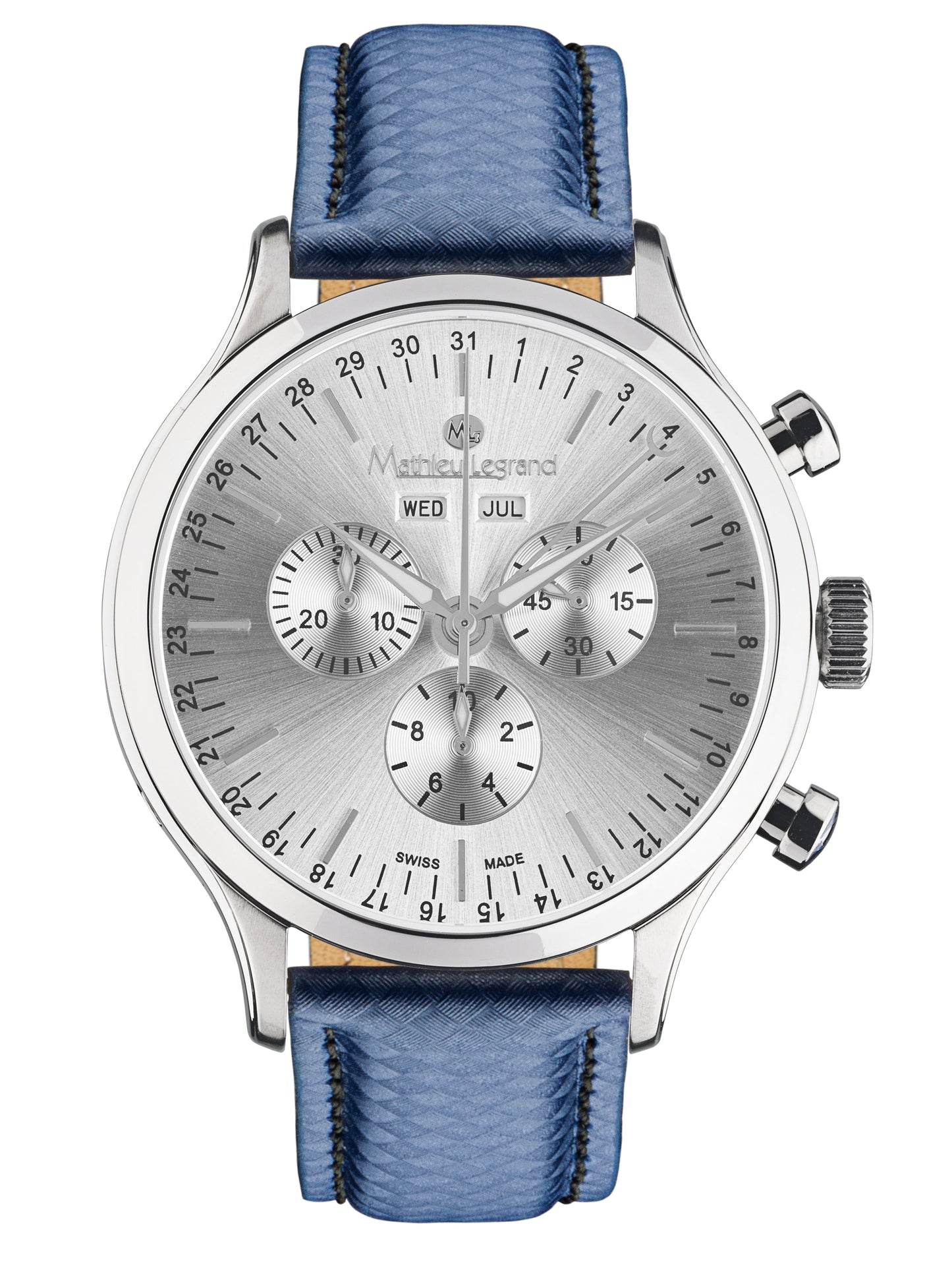Automatic watches — Tournante — Mathieu Legrand — steel silver blue