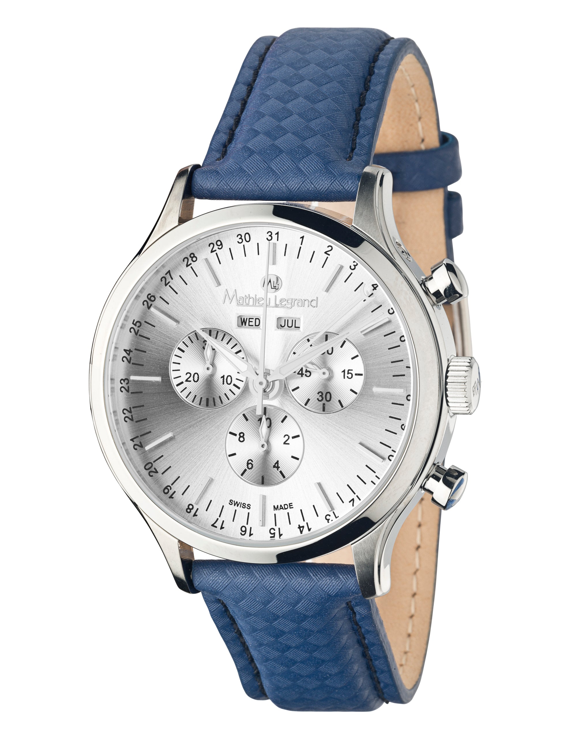 Automatic watches — Tournante — Mathieu Legrand — steel silver blue