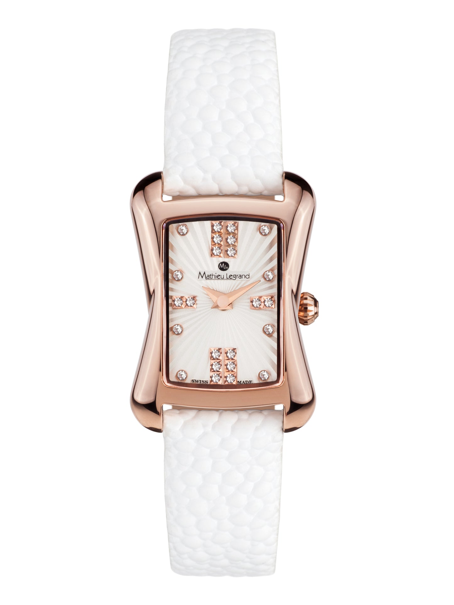 Automatic watches — Papillon — Mathieu Legrand — rosegold IP silver leather
