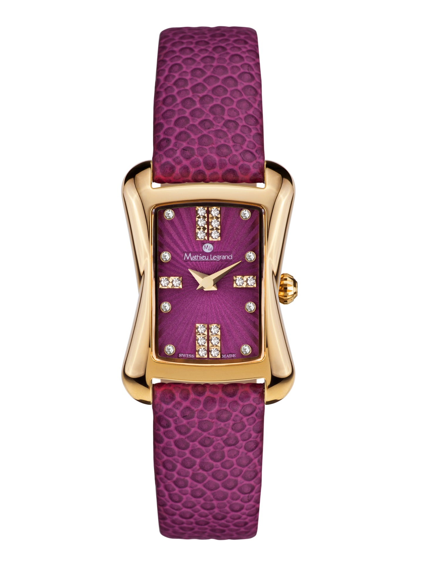 Automatic watches — Papillon — Mathieu Legrand — gold IP violet leather