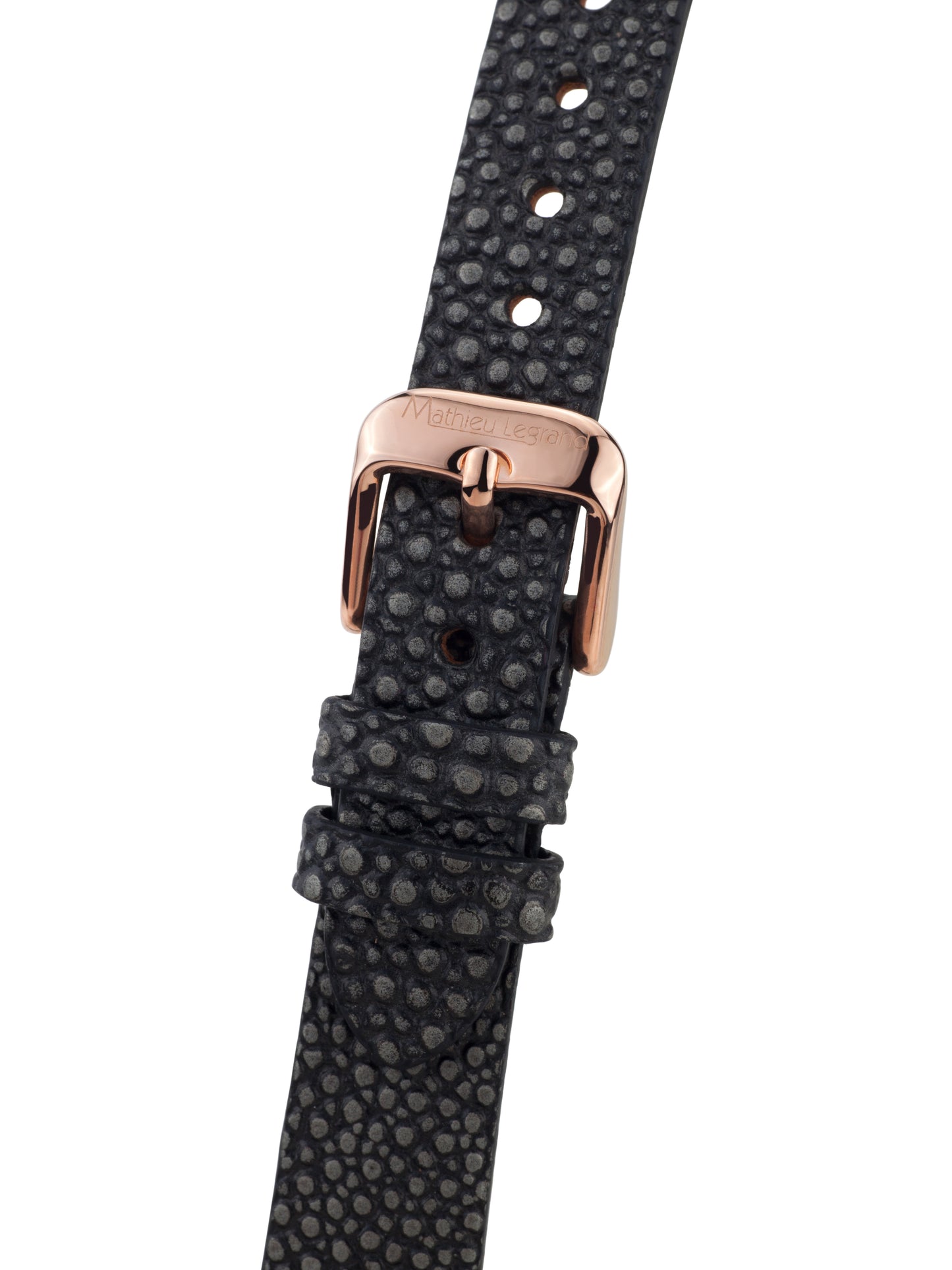 Automatic watches — Papillon — Mathieu Legrand — rosegold IP black leather black 