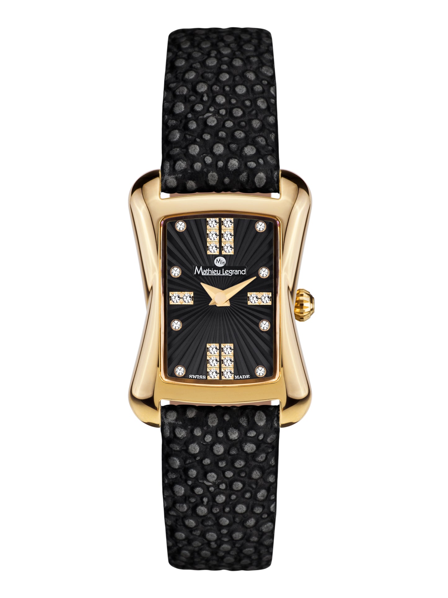 Automatic watches — Papillon — Mathieu Legrand — gold IP black leather black